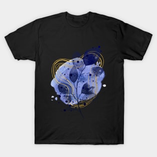 Watercolor Navy Leaf T-Shirt